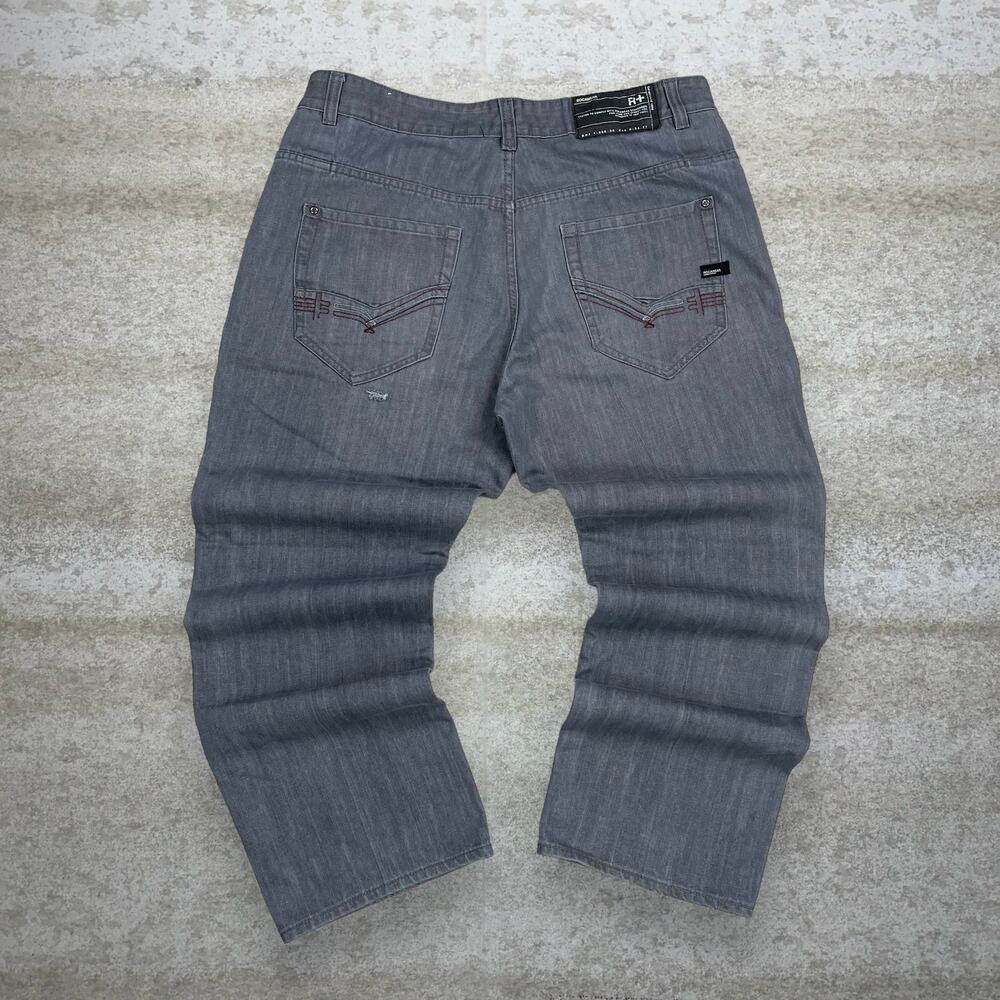 Vintage Y2K Skater Wide Leg Jeans 32x32 Baggy Smoke Grey Wash Rocawear Denim Rap
